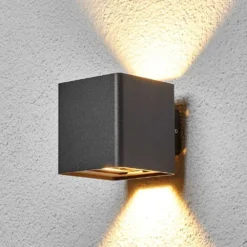 Aaron Buiten Wandlamp IP54 Graphite - Lucande - Koop Online -Lucande 42510965031973