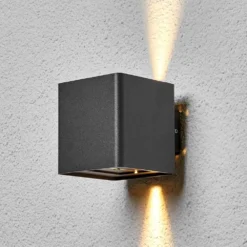 Aaron Buiten Wandlamp IP54 Graphite - Lucande - Koop Online -Lucande 42510965031974