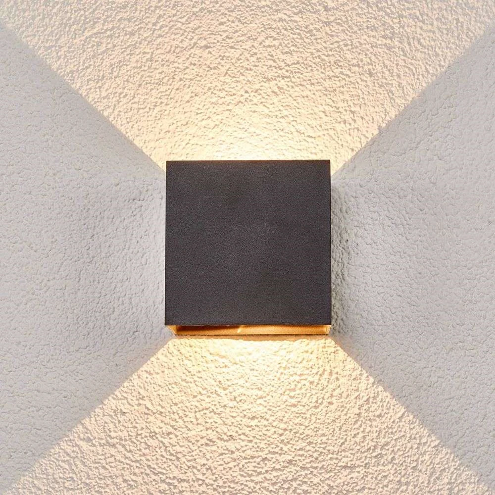 Evie Buiten Wandlamp Dark Grey/Clear - Lucande - Koop Online 4 Evie Buiten Wandlamp Dark Grey/Clear - Lucande - Koop Online - Afbeelding 2