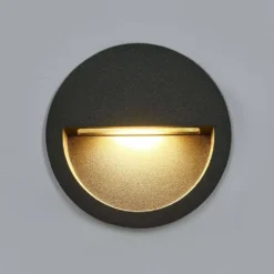 Loya Round Buiten Inbouw Wandverlichting Dark Grey - Lucande - Koop Online -Lucande 42510965260662