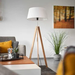 Thea Vloerlamp White/Oak - Lucande - Koop Online -Lucande 42510965325553