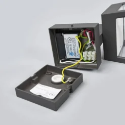 Chaja Buiten Wandlamp W/Sensor Dark Grey/Clear - Lucande - Koop Online -Lucande 42510965389466