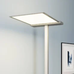 Esmael Vloerlamp Alu/White - Lucande - Koop Online -Lucande 42510965398995