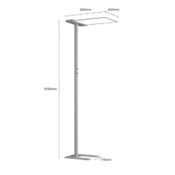 Esmael Vloerlamp Alu/White - Lucande - Koop Online -Lucande 42510965398996