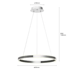 Lyani Hanglamp Ø60 Chrome/White - Lucande - Koop Online -Lucande 42510965502455 1