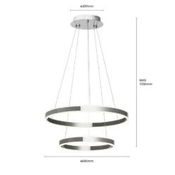 Lyani 2 Hanglamp Ø60 Chrome/White - Lucande - Koop Online -Lucande 42510965502696