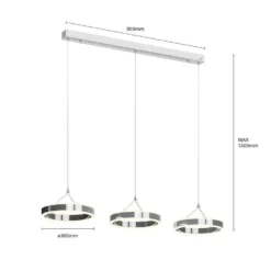 Lyani Hanglamp L115 Chrome/White - Lucande - Koop Online -Lucande 42510965502906