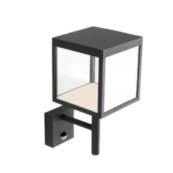 Cube Buiten Wandlamp M/Sensor Graphite/Clear - Lucande - Koop Online