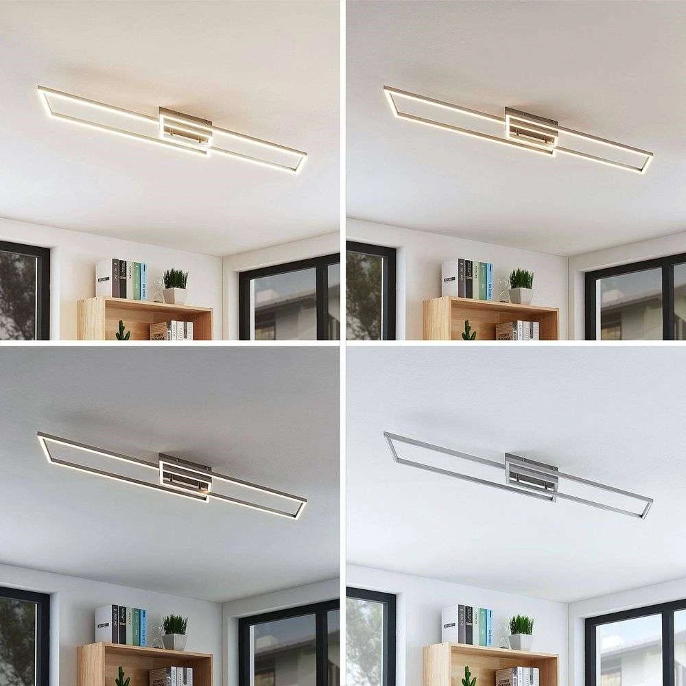 Quadra Plafondlamp Dim. L Steel/White - Lucande - Koop Online 4 Quadra Plafondlamp Dim. L Steel/White - Lucande - Koop Online - Afbeelding 2