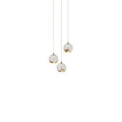 Hayley 3 Hanglamp Clear/Gold - Lucande - Koop Online