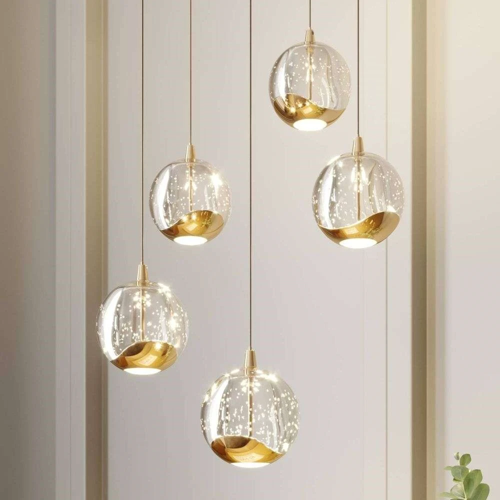 Hayley 5 Hanglamp Clear/Gold - Lucande - Koop Online 8 Hayley 5 Hanglamp Clear/Gold - Lucande - Koop Online - Afbeelding 6