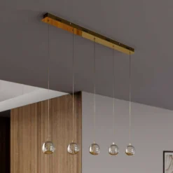 Hayley 5 Line Hanglamp Clear/Gold - Lucande - Koop Online -Lucande 42510965624912