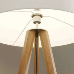 Makira Vloerlamp White/Oak - Lucande - Koop Online -Lucande 42510965629724