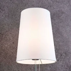 Pordis Vloerlamp Chrome/White - Lucande - Koop Online -Lucande 42510965634504