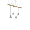 Asta 4 Hanglamp Grey/Wood - Lucande - Koop Online -Lucande 42510965663211 2