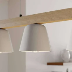 Kalinda Hanglamp Grey/Oak - Lucande - Koop Online -Lucande 42510965665504