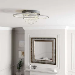 Keely Plafondlamp L Chrome/Clear - Lucande - Koop Online -Lucande 42510965737632