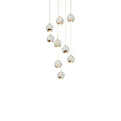 Hayley 9 Hanglamp Clear/Gold - Lucande - Koop Online