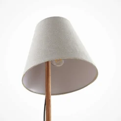 Jinda Taffellamp Grey/Wood - Lucande - Koop Online -Lucande 4251096593426bordlampe3
