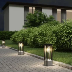 Kalisa Round Tuinlamp H42 Dark Grey - Lucande - Koop Online -Lucande 4251911703481lucande overa sockelleuchte rund e274