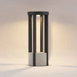 Kalisa Round LED Tuinlamp H42 Dark Grey - Lucande - Koop Online -Lucande 4251911703498lucande overa led sockelleuchte rund2