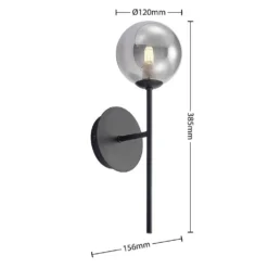 Wynina 1 Wandlamp Black/Smoke - Lucande - Koop Online -Lucande 42519117044333