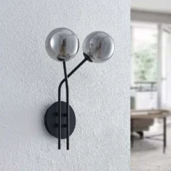 Wynina 2 Wandlamp Black/Smoke - Lucande - Koop Online -Lucande 42519117044573