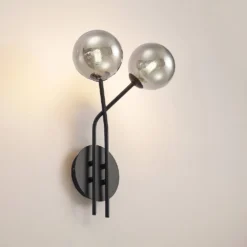 Wynina 2 Wandlamp Black/Smoke - Lucande - Koop Online -Lucande 42519117044575