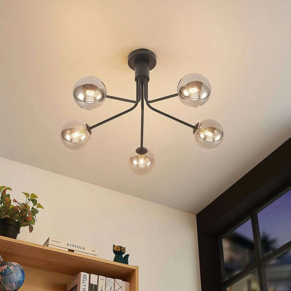 Wynina 5 Plafondlamp Black/Smoke - Lucande - Koop Online 4 Wynina 5 Plafondlamp Black/Smoke - Lucande - Koop Online - Afbeelding 2
