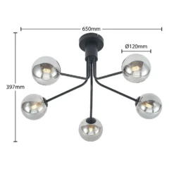Wynina 5 Plafondlamp Black/Smoke - Lucande - Koop Online 11 Wynina 5 Plafondlamp Black/Smoke - Lucande - Koop Online -Lucande 42519117044714