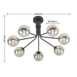 Wynina 7 Plafondlamp Black/Smoke - Lucande - Koop Online -Lucande 42519117044953