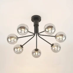 Wynina 7 Plafondlamp Black/Smoke - Lucande - Koop Online -Lucande 42519117044954