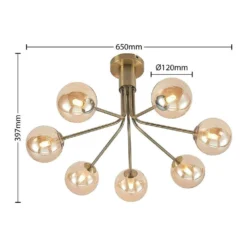 Wynina 7 Plafondlamp Brass/Amber - Lucande - Koop Online -Lucande 42519117045014