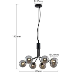 Wynina Hanglamp Black/Smoke - Lucande - Koop Online -Lucande 42519117045184