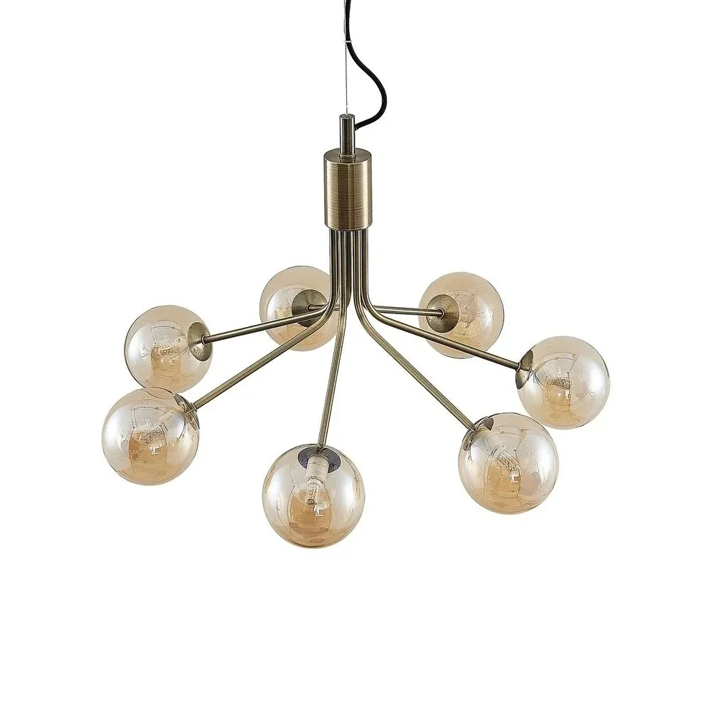 Wynina Hanglamp Brass/Amber - Lucande - Koop Online 3 Wynina Hanglamp Brass/Amber - Lucande - Koop Online