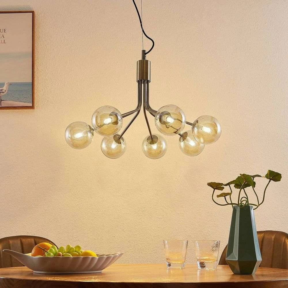 Wynina Hanglamp Brass/Amber - Lucande - Koop Online 4 Wynina Hanglamp Brass/Amber - Lucande - Koop Online - Afbeelding 2