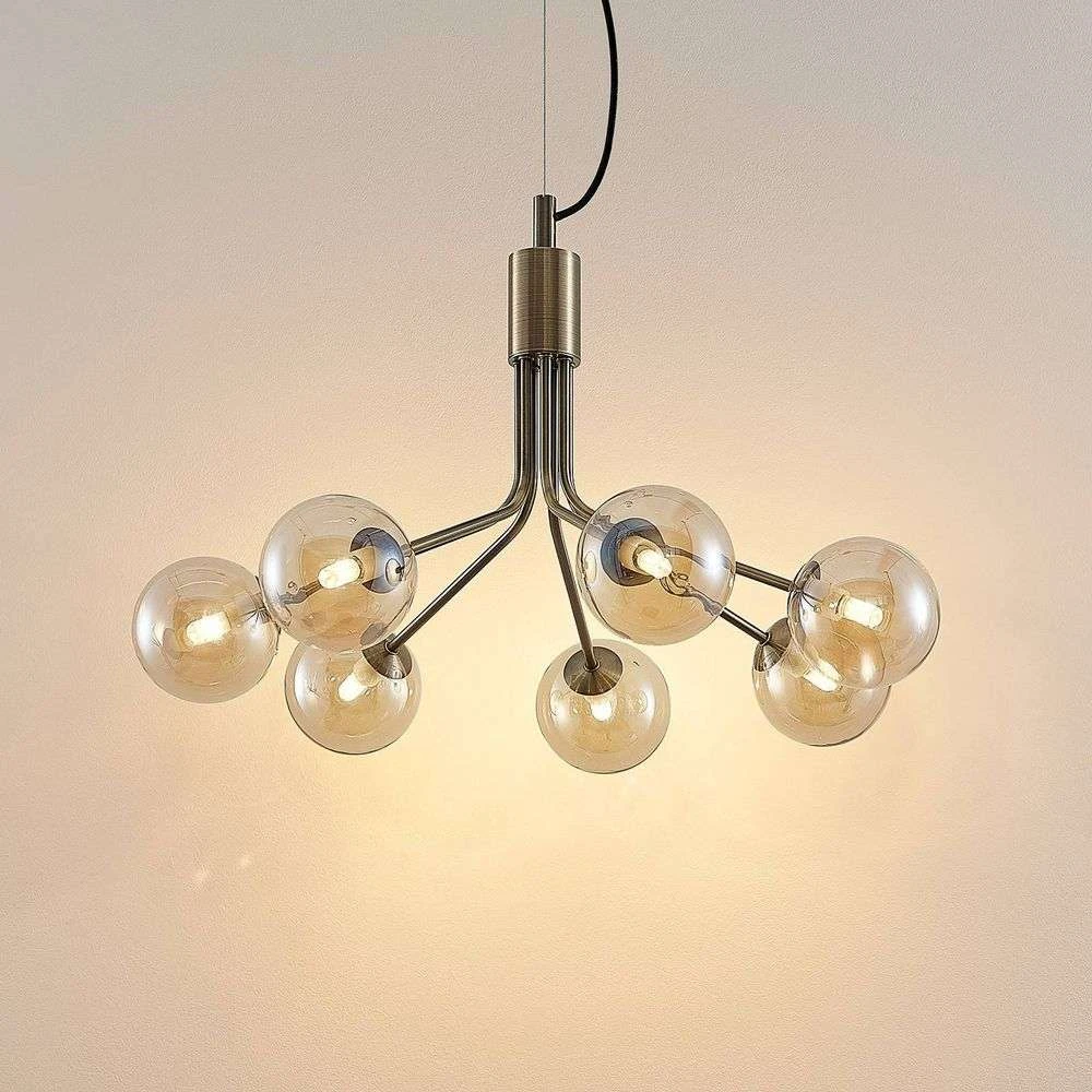 Wynina Hanglamp Brass/Amber - Lucande - Koop Online 6 Wynina Hanglamp Brass/Amber - Lucande - Koop Online - Afbeelding 4