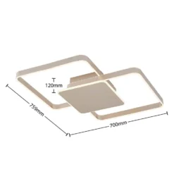 Kadira 70 Plafondlamp Nickel - Lucande - Koop Online -Lucande 42519117105024