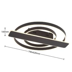 Linetti Round Plafondlamp Black - Lucande - Koop Online -Lucande 42519117107865