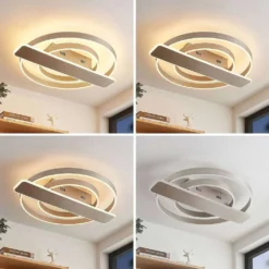 Linetti Plafondlamp Nickel - Lucande - Koop Online -Lucande 42519117107933