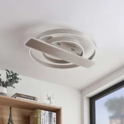 Linetti Plafondlamp Nickel - Lucande - Koop Online -Lucande 42519117107934