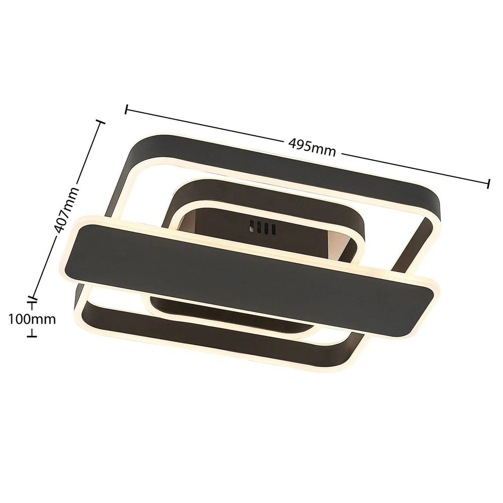 Linetti Square 40 Plafondlamp Black - Lucande - Koop Online 6 Linetti Square 40 Plafondlamp Black - Lucande - Koop Online - Afbeelding 4