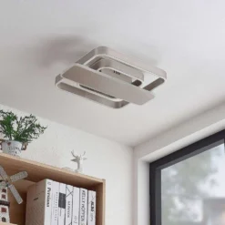 Linetti Square 40 Plafondlamp Nickel - Lucande - Koop Online -Lucande 42519117108164