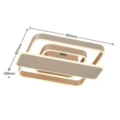 Linetti Square 40 Plafondlamp Nickel - Lucande - Koop Online -Lucande 42519117108165