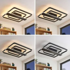 Linetti Square 70 Plafondlamp Black - Lucande - Koop Online -Lucande 42519117108232