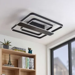 Linetti Square 70 Plafondlamp Black - Lucande - Koop Online -Lucande 42519117108233