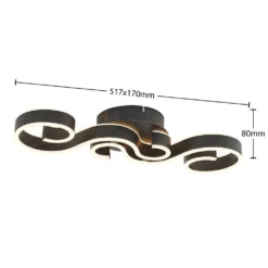 Admira Plafondlamp L51,7 Black/Gold - Lucande - Koop Online -Lucande 42519117109084