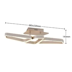 Quinn 3 Plafondlamp Nickel - Lucande - Koop Online -Lucande 42519117110114