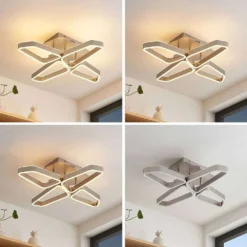 Quinn 4 Plafondlamp Nickel - Lucande - Koop Online -Lucande 42519117110352