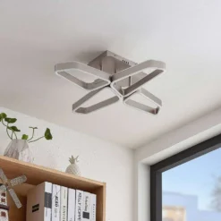 Quinn 4 Plafondlamp Nickel - Lucande - Koop Online -Lucande 42519117110353